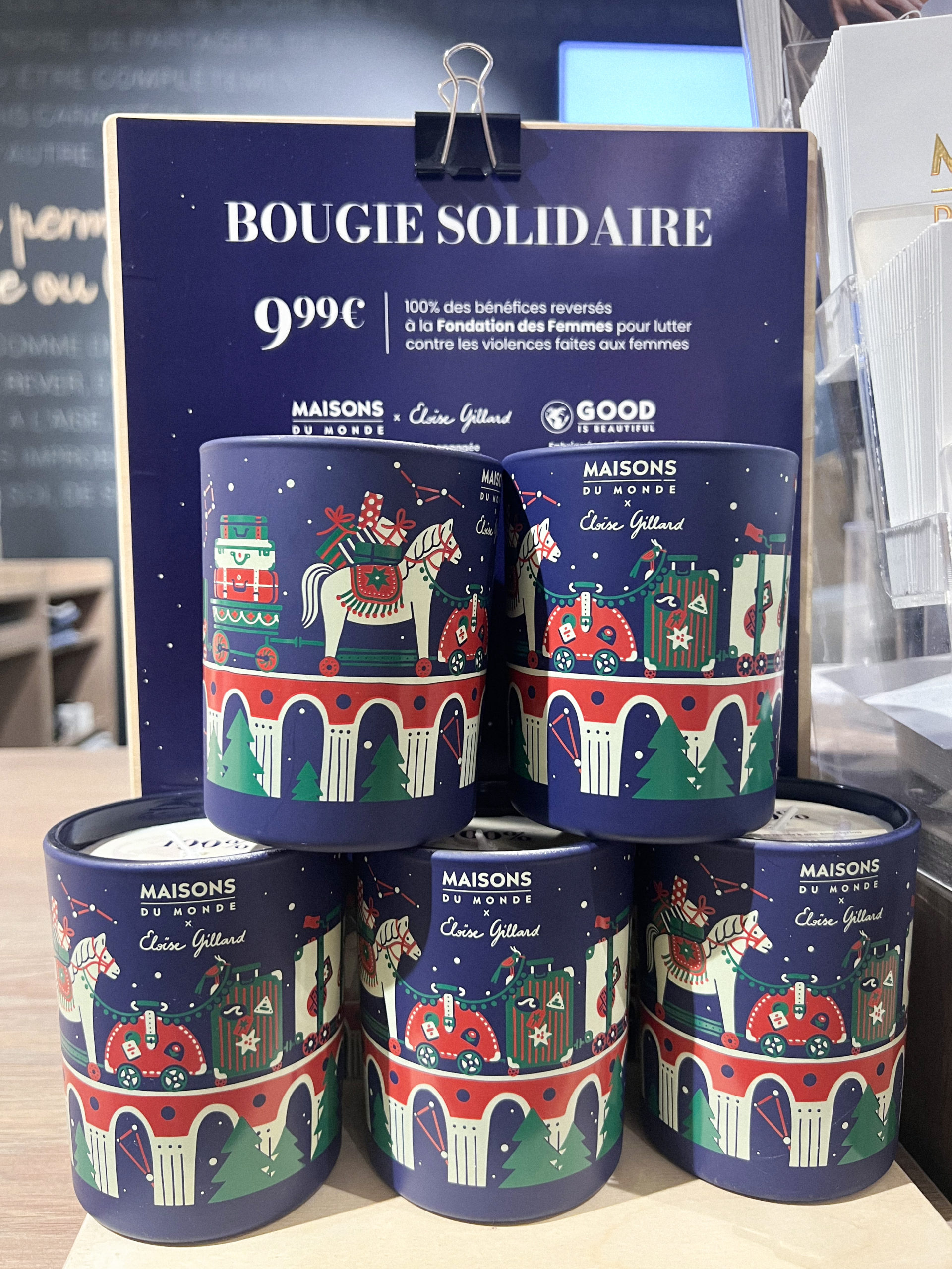 Bougies solidaires en caisse