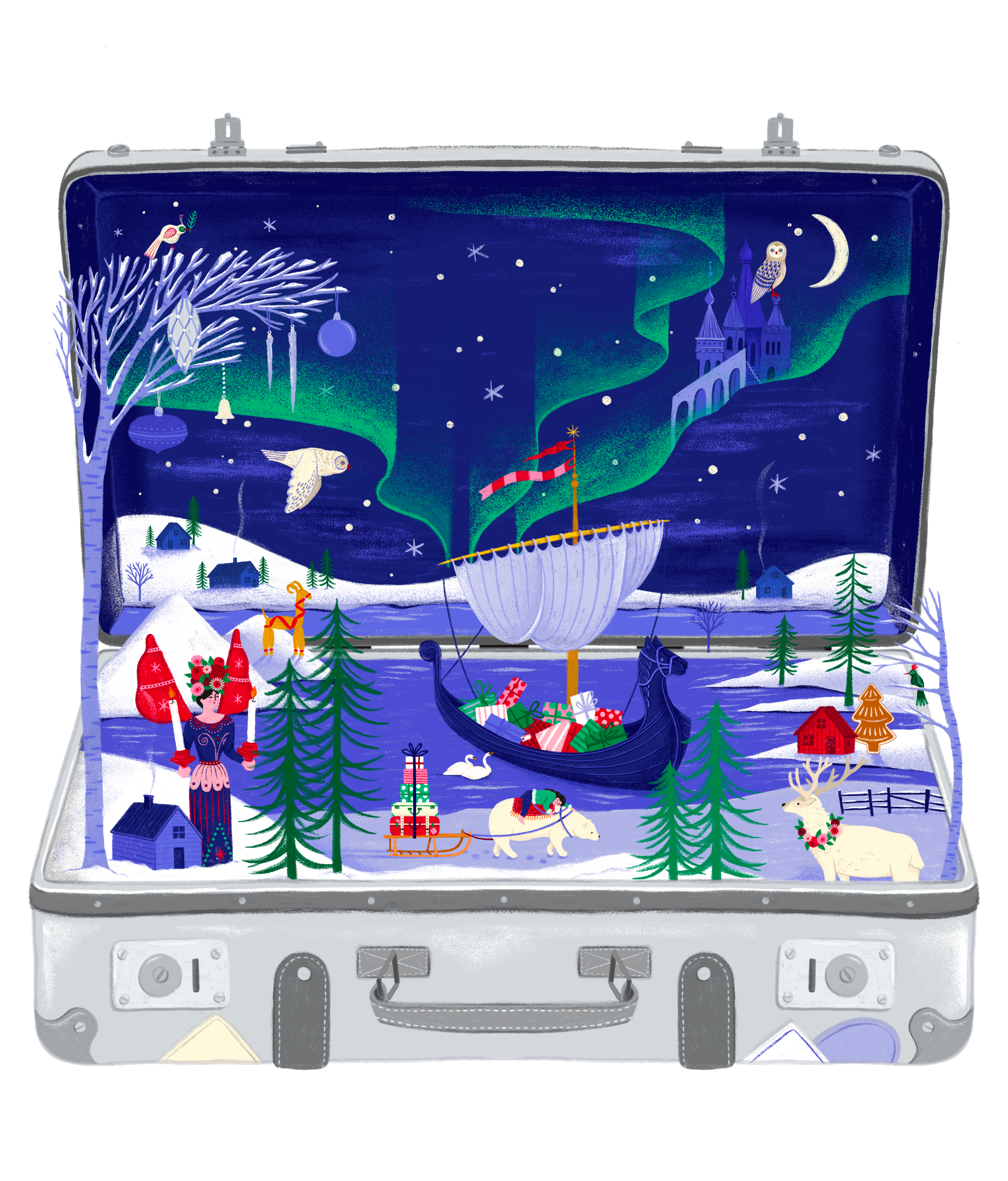 NOEL MDM 2025 – Colorisation – Valise Destination Finlande